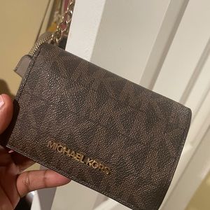 Michael Kors Signature Canvas, Gold Hardware, Button Closure, card slots